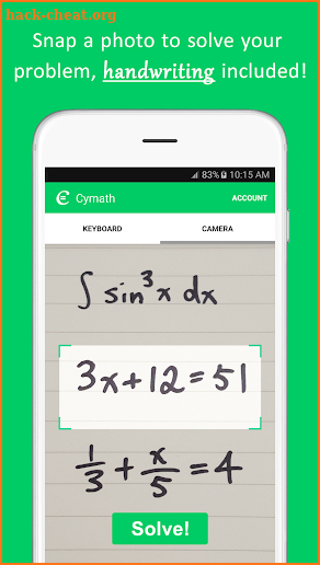 Cymath - Math Problem Solver screenshot