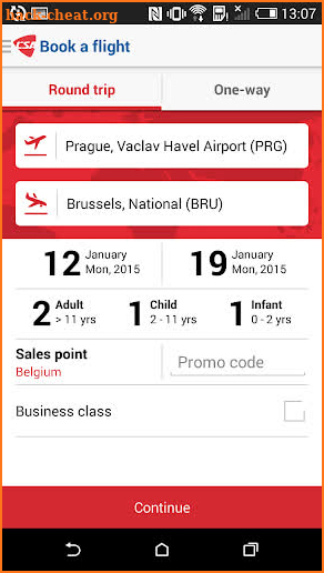 Czech Airlines screenshot