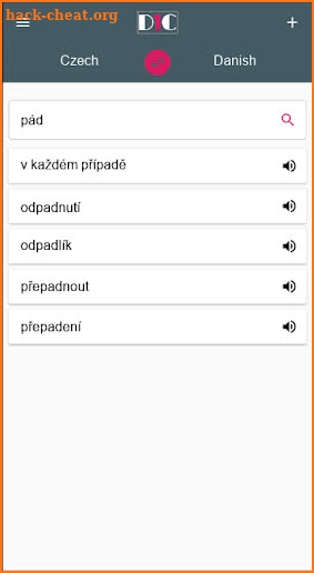 Czech - Danish Dictionary (Dic1) screenshot