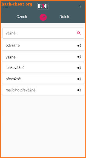 Czech - Dutch Dictionary (Dic1) screenshot