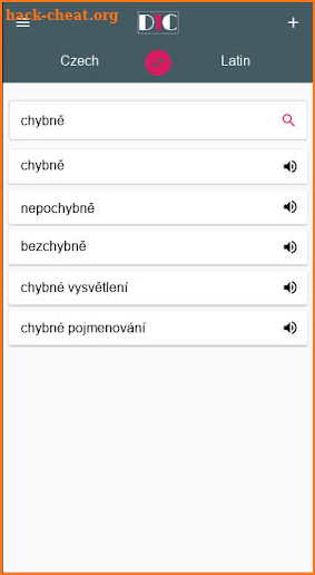 Czech - Latin Dictionary (Dic1) screenshot
