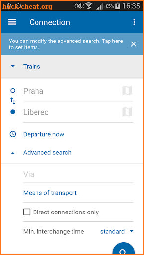 Czech Public Transport IDOS screenshot