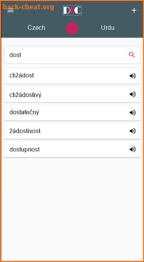 Czech - Urdu Dictionary (Dic1) screenshot
