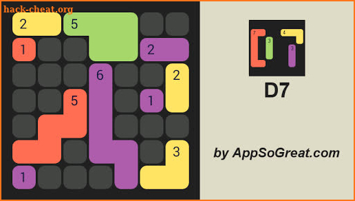 D7: pack the colored Dominoes per 7. Casual game. screenshot