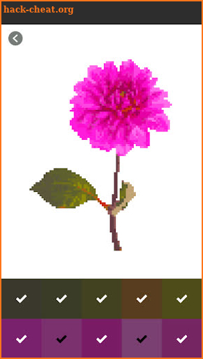 Dahlia Flower Pixel Art Coloring By Number screenshot