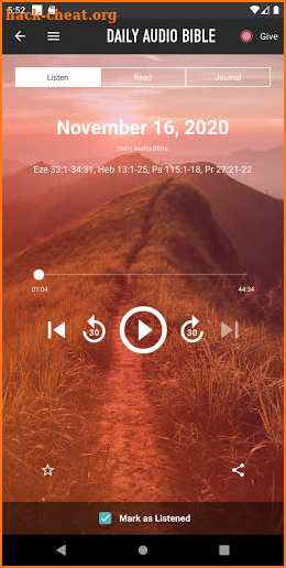 Daily Audio Bible Mobile App screenshot