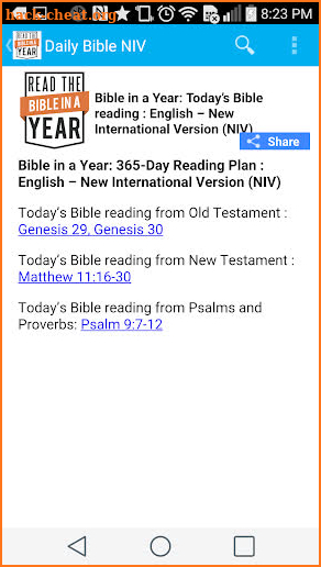 Daily Bible reading - NIV screenshot