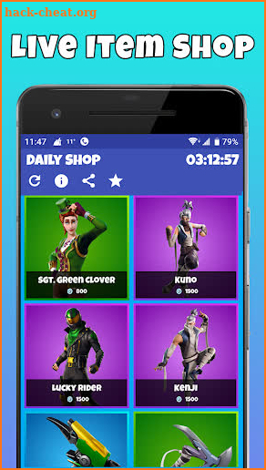 Daily item shop rotation for Battle Royale screenshot