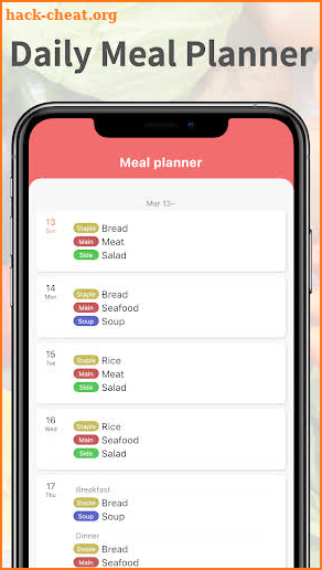 Daily Meal Planner screenshot