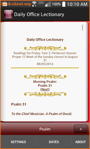 Daily Office Lectionary screenshot