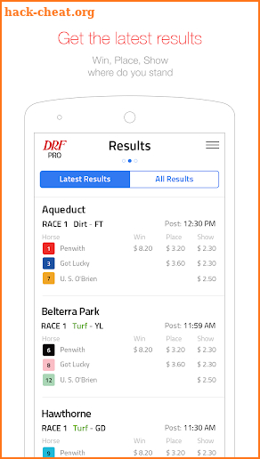Daily Racing Form screenshot
