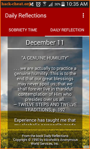 daily reflections aa android app