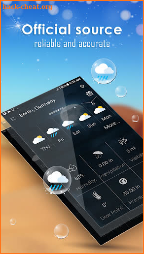 Daily weather forecast screenshot