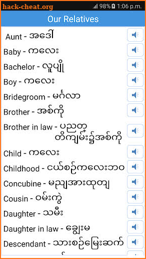 Daily Words English to Myanmar screenshot