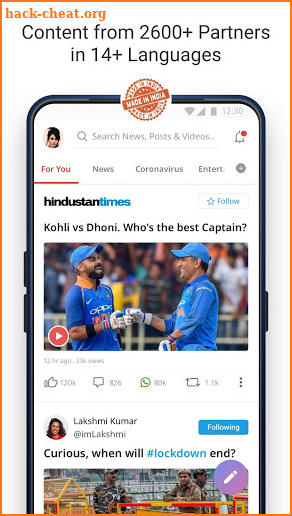 Dailyhunt - 100% Indian App for News & Videos screenshot