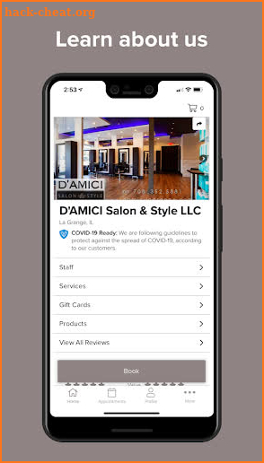 D'Amici Salon App screenshot