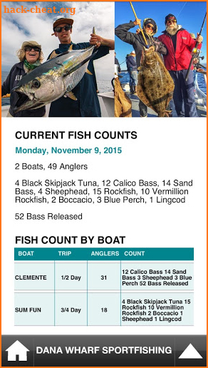 Dana Wharf Fish Count screenshot