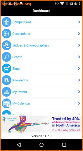 DanceComp Genie Events App screenshot