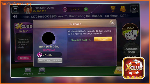 Danh Bai Online, Game Danh Bai XCLUB screenshot