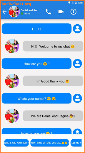 Daniel and Regina Call Fake screenshot