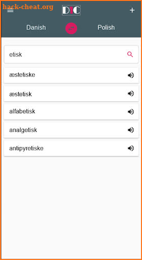 Danish - Polish Dictionary (Dic1) screenshot
