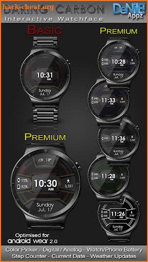 Daring Carbon HD Watch Face screenshot