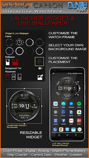Daring Carbon HD Watch Face screenshot