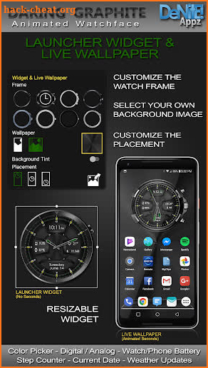 Daring Graphite HD Watch Face screenshot