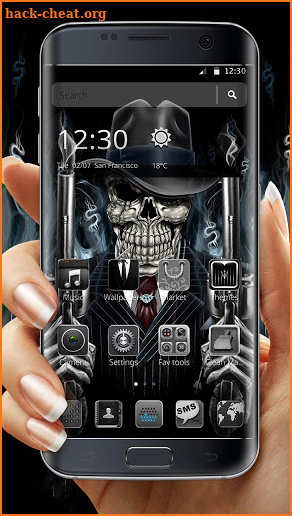 Dark Black Gangster Skull Theme screenshot