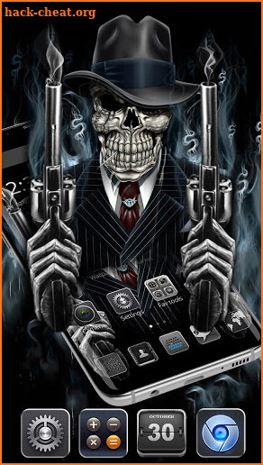 Dark Black Gangster Skull Theme screenshot