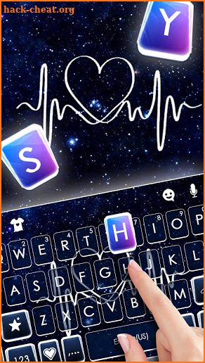 Dark Blue Heartbeat Keyboard Theme screenshot