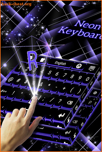 Dark Blue Neon Keyboard screenshot