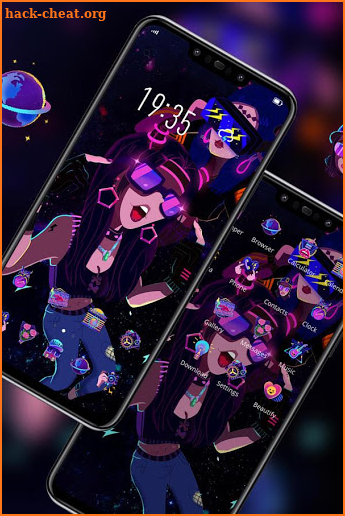 Dark Colorful Club Singing Girl redmi 6A Theme screenshot