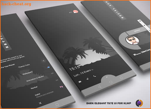DARK Elegant TS7E UI for Klwp screenshot