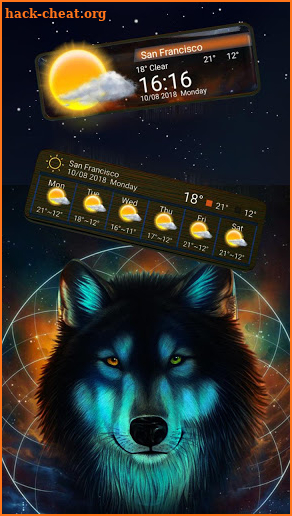 Dark Glass Moon Wolf Theme screenshot