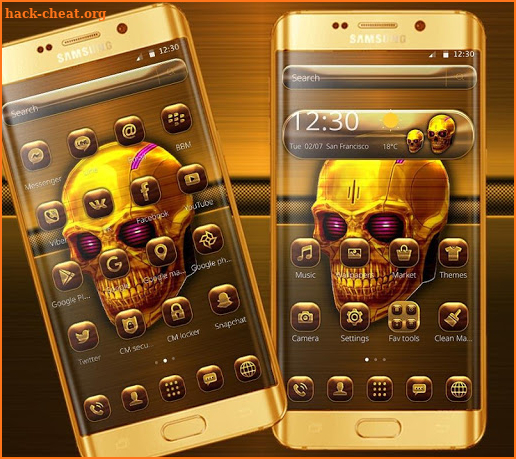 Dark Golden Skull Theme screenshot