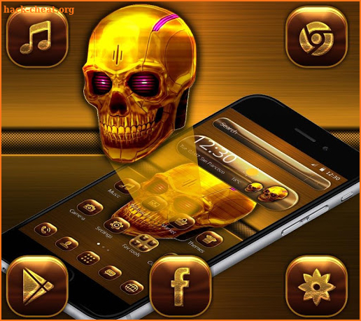 Dark Golden Skull Theme screenshot