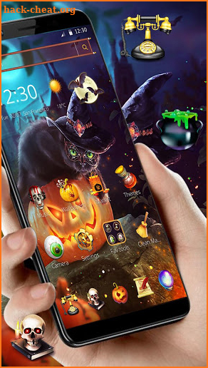 Dark Halloween Cat Theme screenshot