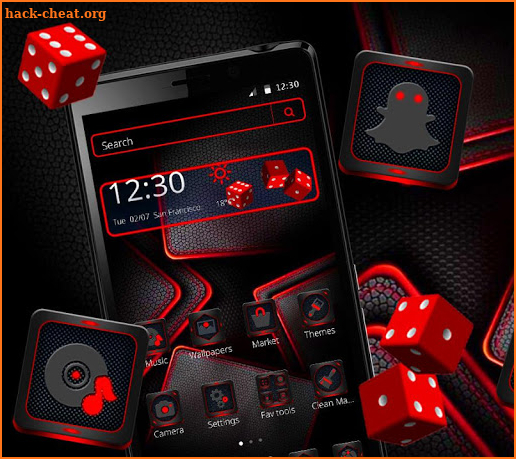 Dark HD Red Black Launcher Theme screenshot