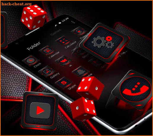 Dark HD Red Black Launcher Theme screenshot