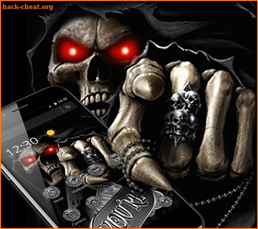 Dark Immortal Pointing Skull Theme screenshot