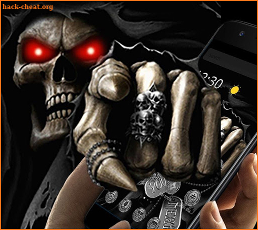 Dark Immortal Pointing Skull Theme screenshot