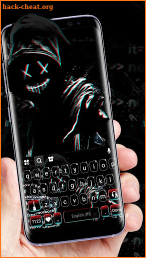 Dark Mask Man Keyboard Background screenshot