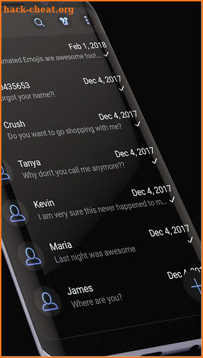 Dark Mode SMS Messenger Theme screenshot