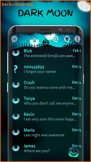 Dark moon SMS screenshot