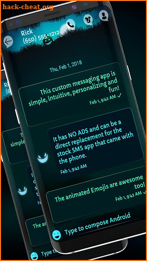 Dark moon SMS screenshot