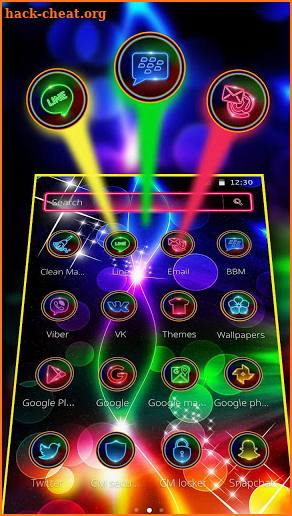 Dark Neon Color Spot Theme screenshot