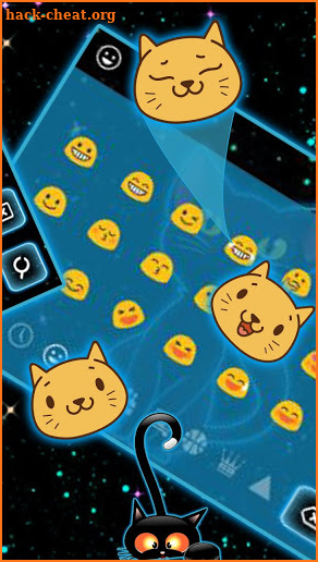 Dark Neon Kitty Keyboard Theme screenshot