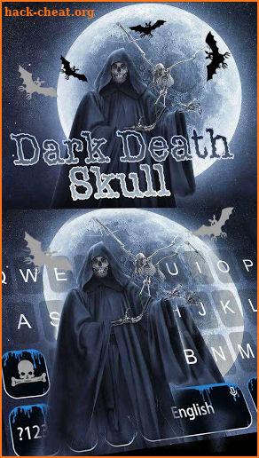 Dark night Death skull Keyboard Theme screenshot
