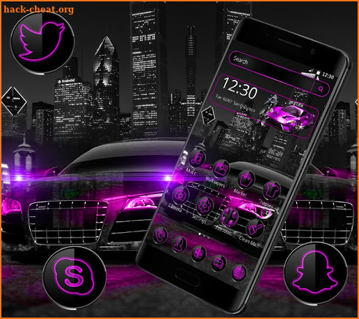 Dark Purple Black Car Launcher Theme 🚕 screenshot